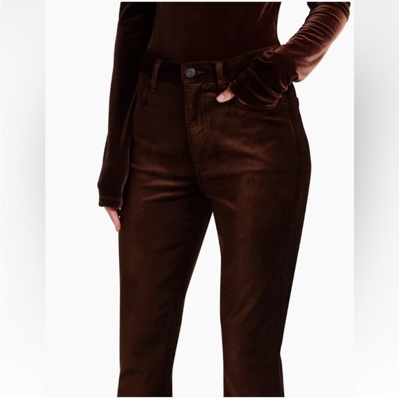 New Agolde Nico High Rise Slim Boot Pants in Chocolate Milk Velvet Sz 32 - Picture 3 of 14